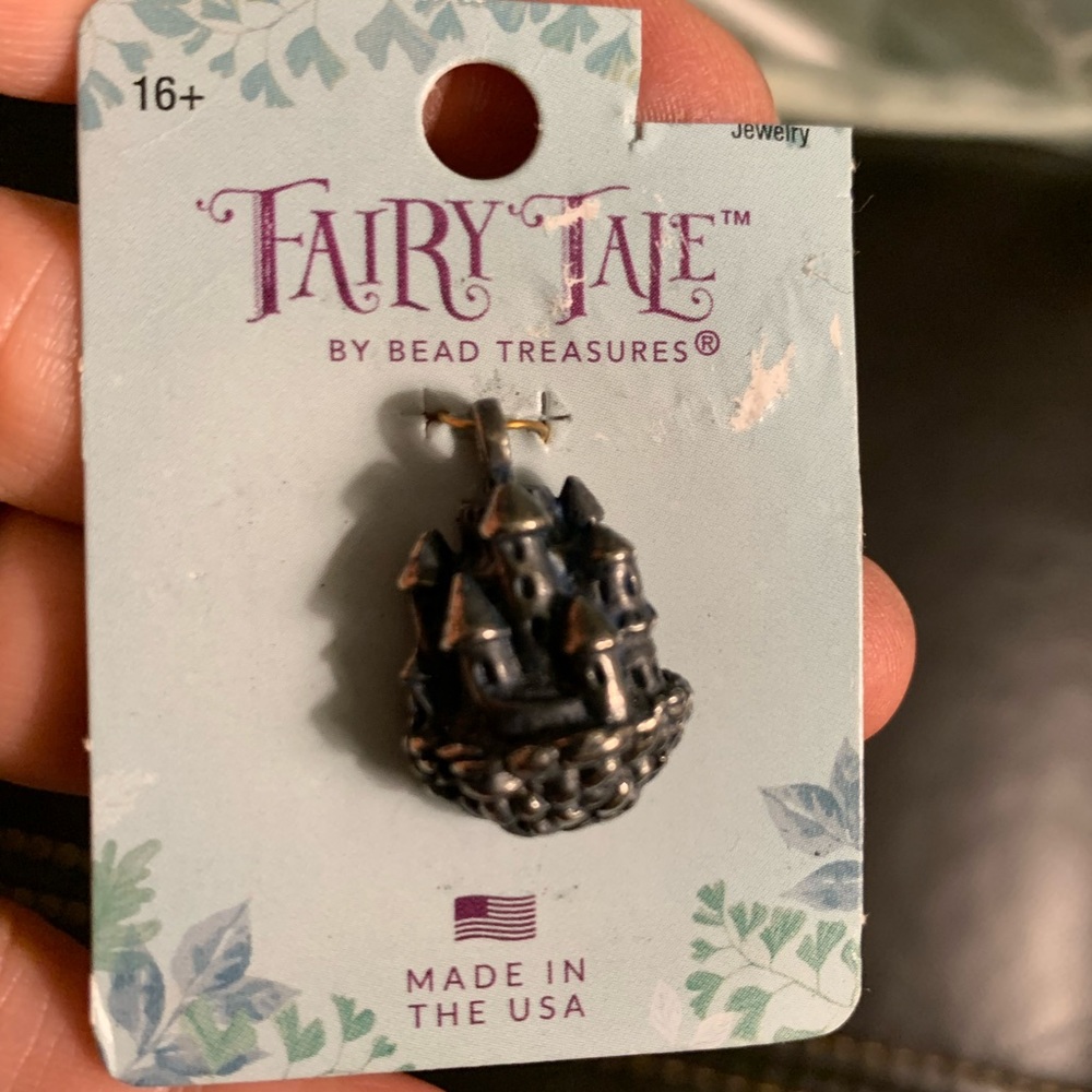 New Fairy Tale CASTLE 999 Stamped Silver CHARM Pendant Heavy